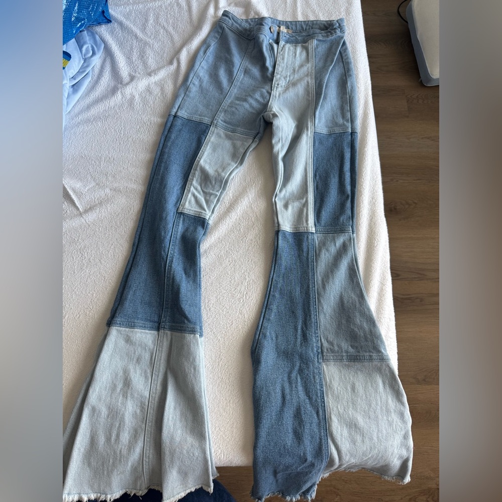 Women’s Patchwork Flare Jeans - image 1